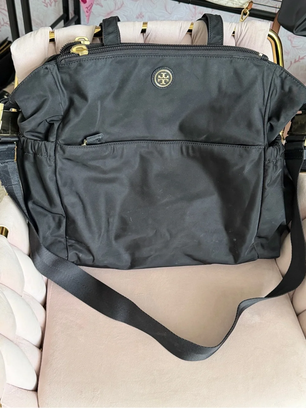 Tory Burch Black Nylon Baby Bag Tote 🖤